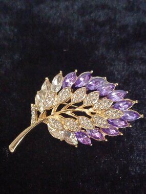 Purple Tipped Leaf Brooch